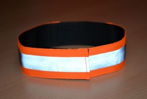 Obojok 4cm reflexný s údajmi na suchý zips / oranžovo čierny